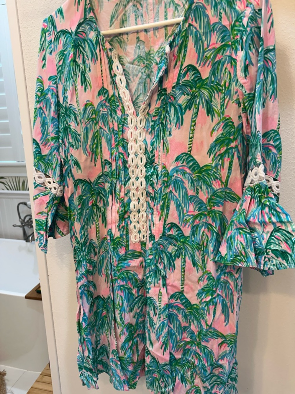 Lilly Pulitzer Pink Tropical Palm Maxi Dress